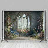 Aperturee - Aperturee Floral Retro Wall Fine Art Sweet Wedding Backdrop